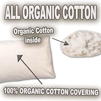 100% All Organic Cotton Fiber Filled Standard Size Pillow - 2-PACK