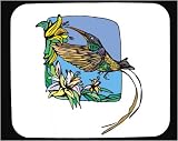 Decorated Mouse Pad with feeding, hummingbird, flower