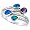 14K White Gold Rhodium Plated Sterling Silver Wedding & Engagement Ring Sterling Silver, Synthetic Opal Inlay Ring, w/ Pear Shape Blue Topaz CZ & Brilliant Cut CZ stone Accents For Women 15MM ( Size 6 to 9) Size 6