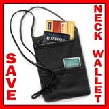 Rick Steves Neck Wallet Silk Travel Id Holder Passport Pouch Bag Strap Zipper !!