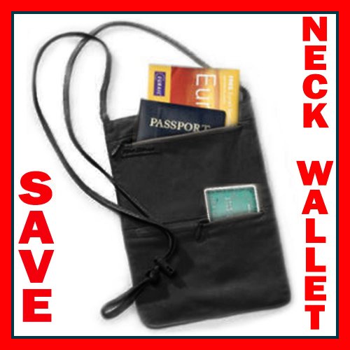 Rick Steves Neck Wallet Silk Travel Id Holder Passport Pouch Bag Strap Zipper !!