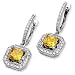 14k White Emma Grace Princess Cultured Diamond Earrings