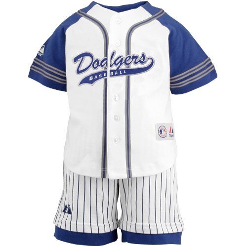 Majestic L.A. Dodgers Toddler White Uniform Shorts Set