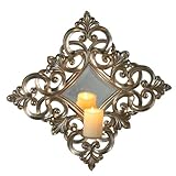 Midwest CBK Champagne Diamond Scroll Mirrored Wall Sconce