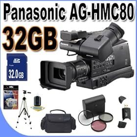 Panasonic AG-HMC80 3MOS AVCCAM HD Shoulder-Mount Camcorder with 32GB Accessory Kit