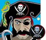 Greeting card with iron-on pirate patch - boy's birthday card - FREE UK DELIVERY