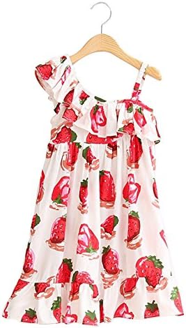 Girls Princess Dresses Kids Clothes Sleeveless (6, Pink)