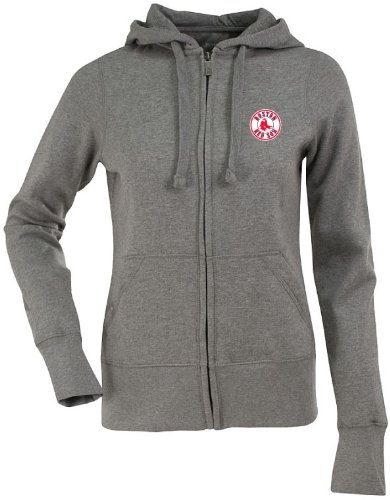 Boston Red Sox Womens Zip Front Hoody Sweatshirt (Grey)