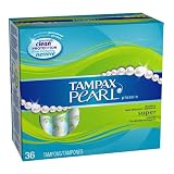 Tampax Pearl Plastic, Super Absorbency, Unscented Tampons, 36-Count (Pack of 2)