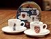 Ed Hardy Fire Water Ceramic Espresso Set - 2 Cups & 2 Saucers