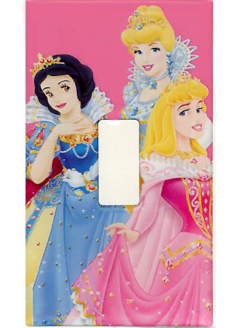 Disney Princess Light Switch Plate Sticker Girls Single Switchplate Cover