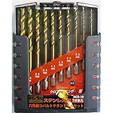 ( お徳用 10セット) H＆H 六角軸コバルトドリルセット 先端工具 【10個入り×10セット】 ステンレス用 HCD-10 〔DIY用品 大工道具〕