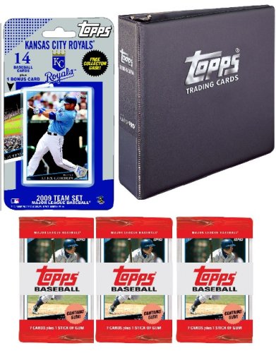 Kansas City Royals 2009 Topps MLB Team Set with 3 Ring Binder and 3 Topps Packs
