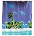 Wenko Shower Curtain 180x200 palm beach, PEVA