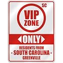 VIP ZONE " ONLY RESIDENTS FROM GREENVILLE " PARKING SIGN USA CITY SOUTH CAROLINA
