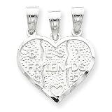 51PiGL3D0TL. SL160  Sterling Silver Best Friend 3 piece break apart Heart Charm