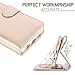 Galaxy Note 7 Case, Note 7 Case, FYY [RFID Blocking wallet] 100% Handmade Wallet Case Stand Cover Credit Card Protector for Galaxy Note 7 Gold