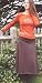 Long cotton skirt with elasticated waist - handmade and fairtrade - Black : M/L (14-16)