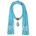 LERDU Plain Infinity Jersey Fringe Scarf Rhinestone Crackle Teardrop Jewelry Pendant Scarf Necklace For Women