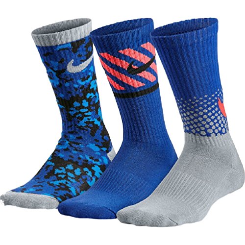 Nike Big Boys' Performance Cotton Cushioned Crew Socks 3 Pack