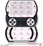 PSPgo Skin and Screen Protector Kit - Pastel Butterflies Pink on White fits ....