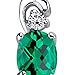 Simulated Emerald Earrings Sterling Silver CZ Accent Oval Shape