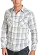 Vintage Red Men's Dobby Western Plaid Longsleeve Shirt