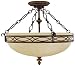 English Walnut Semi-Flushmount 16” Diameter Ceiling Fixture