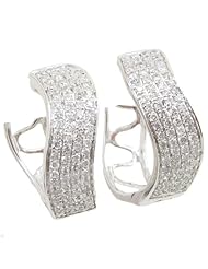 Women 14k White Gold 0.52ctw diamond Hoop earring 9 25291 Size 3.77