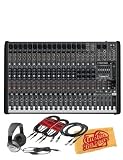 Mackie ProFX22 Professional Effects Mixer Bundle with Two 20-Foot XLR Cables, Two 20-Foot Instrument Cables, Headphones, and Polishing Cloth