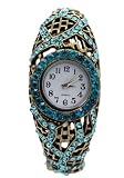 TimerMall OEM - Montre Femme - Quartz - Acier inoxydable - Bleu-Rhin cadran rond bracelet en or ToneSport Watches