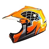 WOW Motocross Youth ATV Dirt Bike Orange Spider MX Helmet, M (52-53 CM,20.5/20.9 Inch)