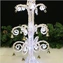 FL-1419 | INDOOR WHITE LED TREE WITH BELLS FIGURE | 28 WHITE LED BULBS 50CM (H) | COMPLETE WITH 3 METRE LEAD LENGTH & 24V TRANSFORMER PLUG