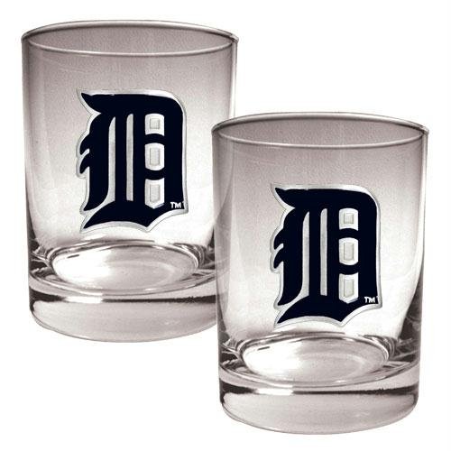 MLB Detroit Tigers Two Piece Rocks Glass Set - Primary Logo