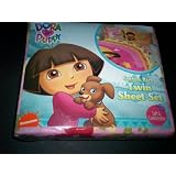 Dora The Explorer and Puppy Cotton Rich Twin Sheet Set
