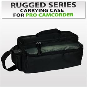Rugged Series Water Resistant, Adjustable Shoulder Strap, Heavy Duty, Shock Proof Pro Camcorder Carrying Case for Panasonic Ag-hpx370, Ag-hpx500, Ag-hvx200a, Aj-hdx900, Aj-hpx3100gj Camcorder