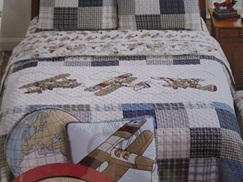 Sky Hawk Vintage Airplane Full/Queen Applique Quilt