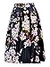 Alaroo Women's Floral Sakura Printed Elastic Waist A-Line Bust Midi Skirt