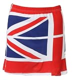 Womens GB Great Britain Union Jack Jersey Stretchy Mini Skirt / Size: 8-14, £7.99