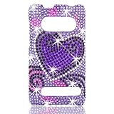 Talon Full Diamond Bling Phone Shell for HTC EVO 4G (Purple Heart)