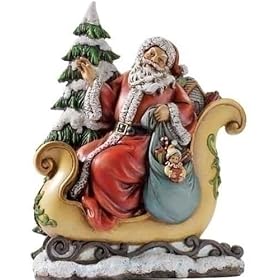  10.5 inch Josephs Studio Santa Claus In Sleigh with Toys and Tree Christmas Figure