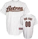 MLB Boys' Houston Astros Replica Jersey Personalized (White/Black Pinstripe, Medium)