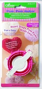 Clover Pom-Pom Makers Heart Shape, Large