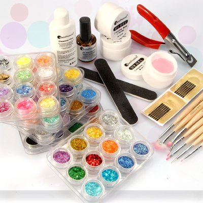UV Gel Topcoat Pinsel Cleaner Feile Glitter Flitter Set Preisvergleich