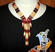 Elk Bone-Black Marble-Red Coral