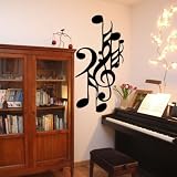 ClicAndDeco - Stickers cl�s musicales - 14 x 29 cm - Jaune mat