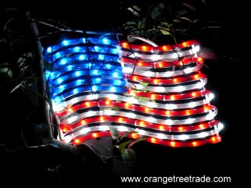 4TH OF JULY AMERICAN FLAG LED HOLIDAY SIGN, OUTDOOR LIGHTS, CHRISTMAS
