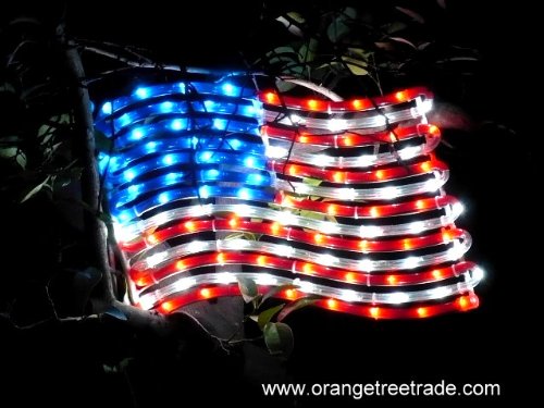 4TH OF JULY AMERICAN FLAG LED HOLIDAY SIGN OUTDOOR LIGHTS