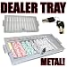 12 Row Metal Locking Poker Table Tray with Glass Top