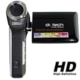 Digital Video Camcorder & 12MP Camera w/ 8X Digital Zoom + TV-Out Ultra-Compact - Dr. Tech HD HDDV-2000 Black